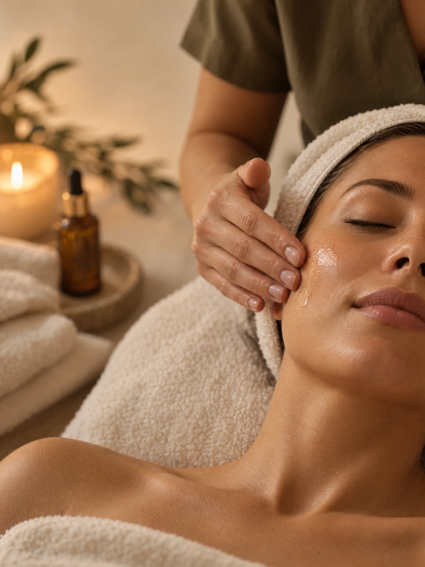Relaxing facial beauty treatment